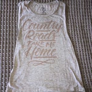 Country Roads Flowy Gray Tank